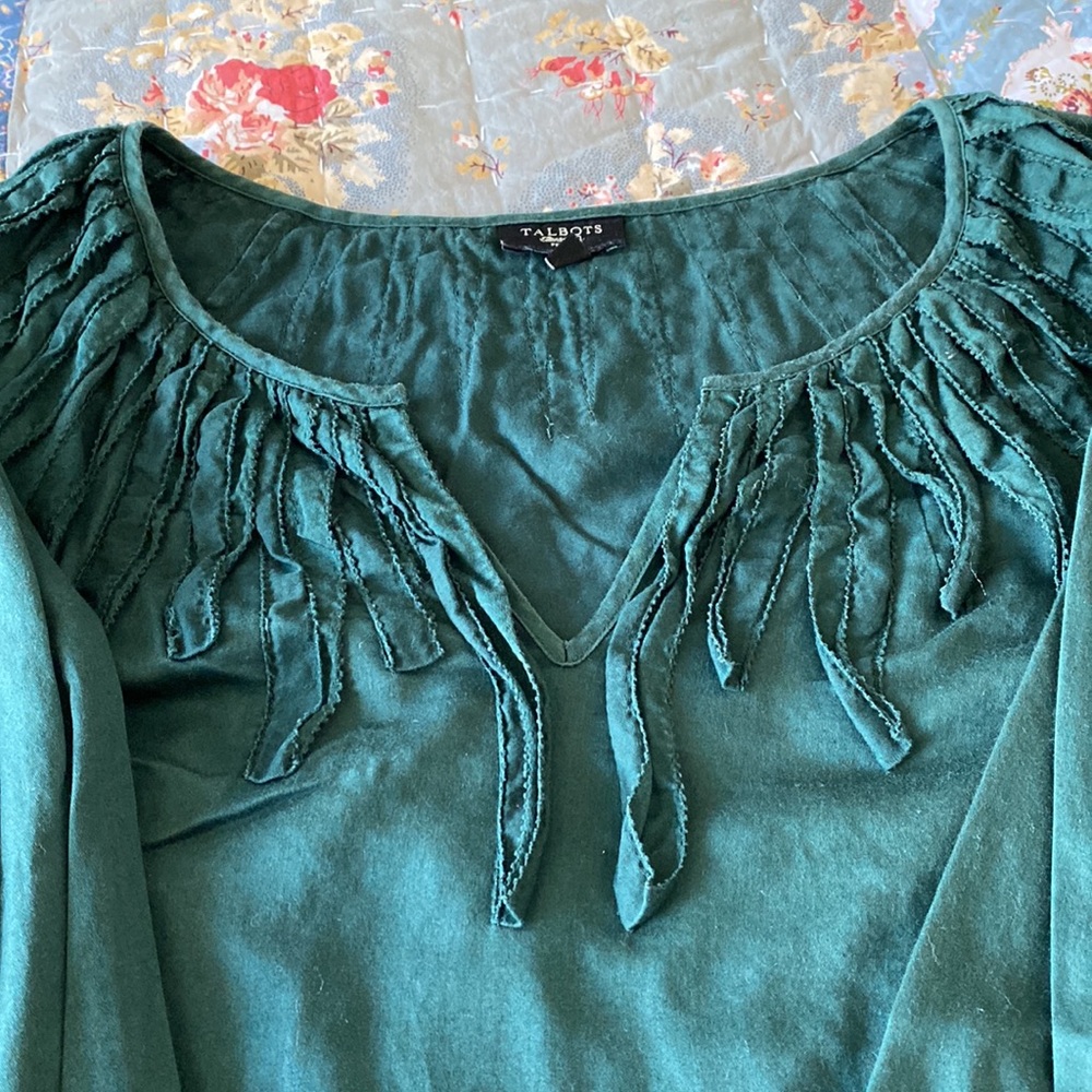 Talbots green blouse - Picture 2 of 6
